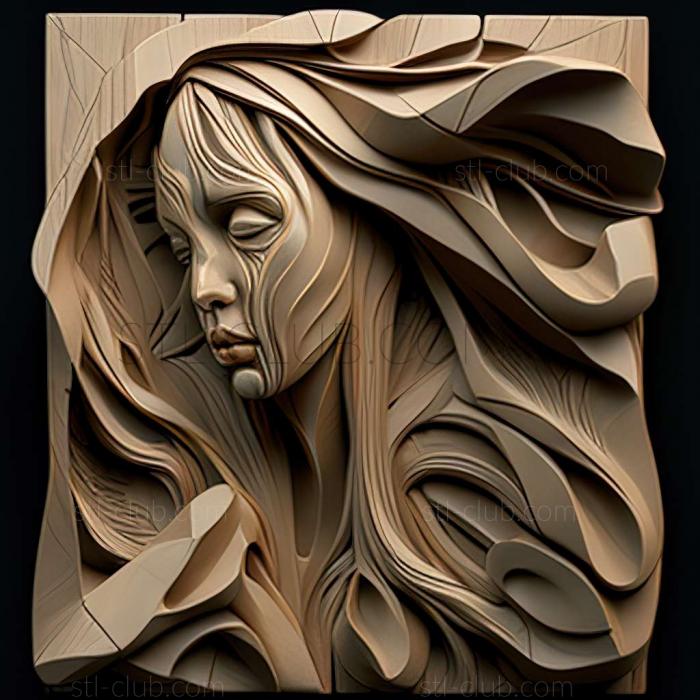 3D модель Мэрион Вахтель, американская художница. (STL)
